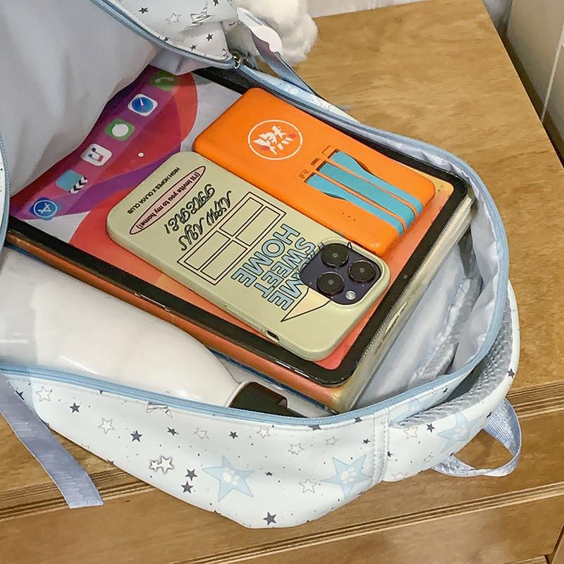 Student Schoolbag Star Printed Backpack Junior High School Student Class Backpack