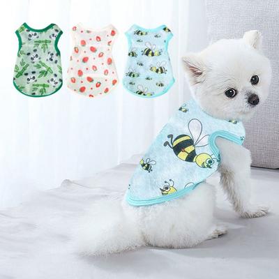 Ultra-thin Breathable Dog Vest Dog T-shirt Dog Clothes Cartoon Cat T-shirt  Apply To Small Dogs Cat