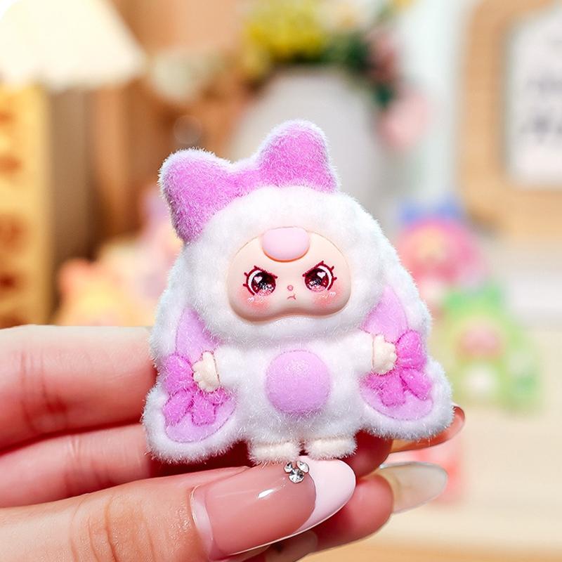 1/2/5/10pcs Trendy Desk Accessorie Mini Cartoon Figures Flocked Doll Ornament Office Accessorie Kawaii Desktop Decor Gifts