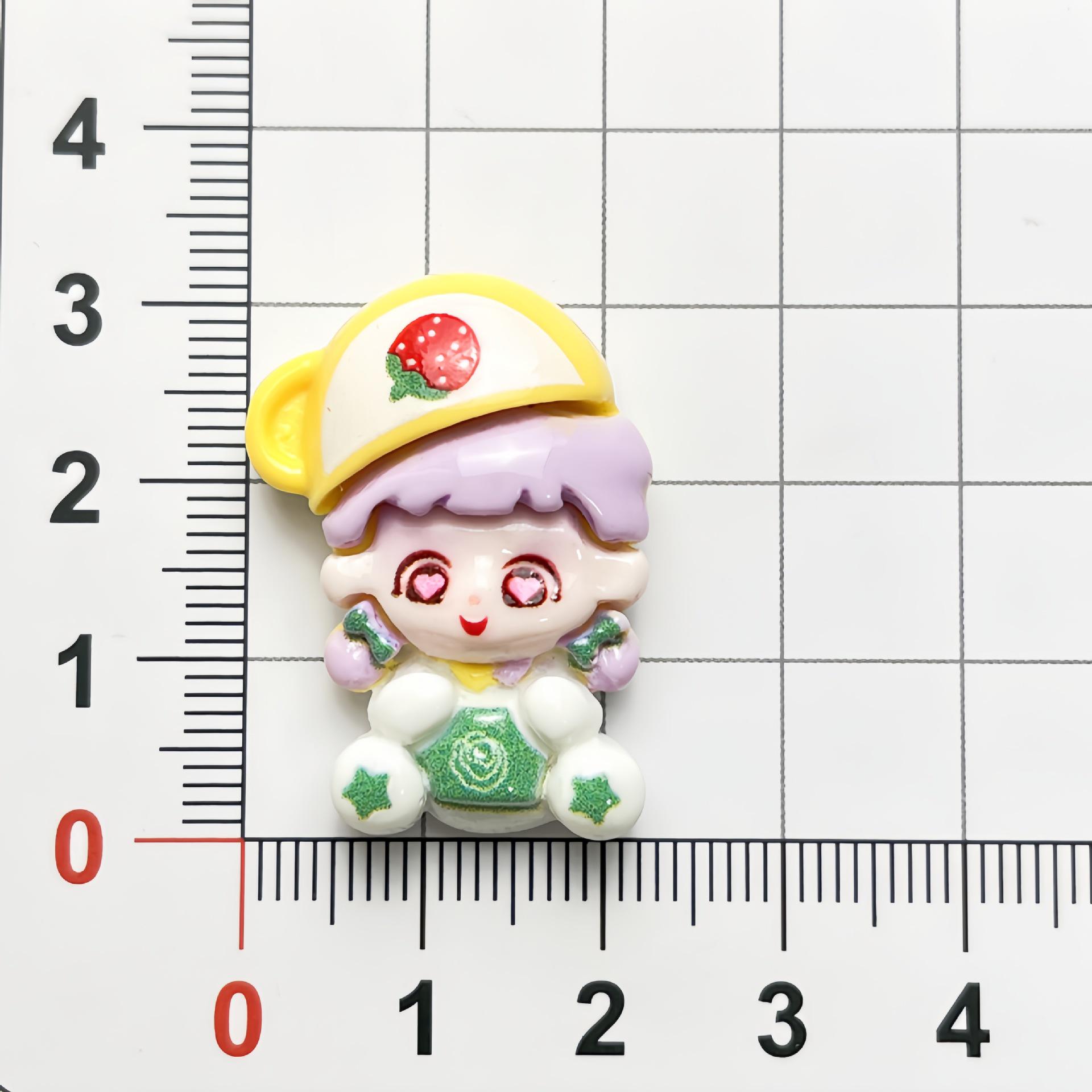 Cartoon Resin Hat Girl Accessories: Creative Handmade Phone Case, Fridge Magnet, Hair Clip, Keychain Decoration