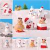 Miniature Snowman Santa Claus Figurine Micro Landscape Christmas Decorations  Birthday Gift
