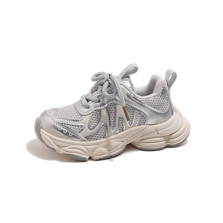 

Soft leather version~ classmates, men, women, middle school children s father shoes 2025 autumn new street dance lightweight non-slip sneakers 36 yards inner length about 22.2CM серебряный