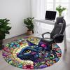 1pc Cat Flowers Office Round Area Rug, Indoor Mat Suitable For Office, Under Office Chairs Bedroom Living Room Home Decor, Room Deco