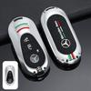 FA9Car Key Case Cover Silicone Protective Shell For Mercedes Benz C S Class W206 W223 EQE EQS GLC C260 S450 Alloy Keychain Pendant
