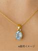 Sky Blue Topaz 8x6mm Silver925 K18GP Oval Pendant Necklace (AAA Grade)