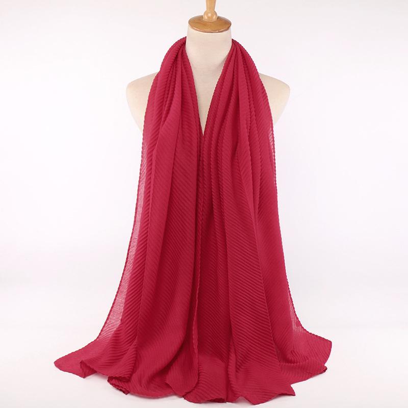 New Crinkle Cotton Scarf Head Hijab Wrap Solid Women Plain Shawls Foulard Femme Lady Headband Muslim Hijabs Store