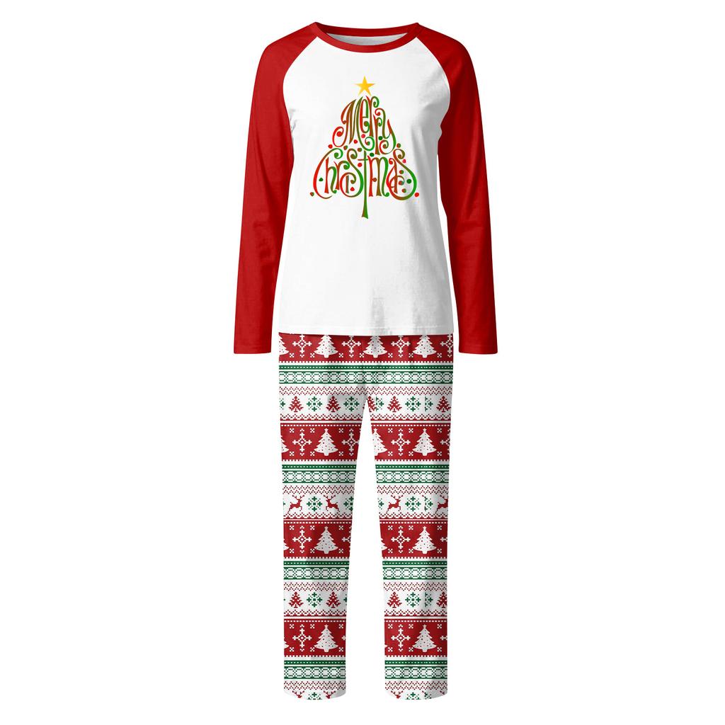 Familienpassende Drucksets Pyjamas Loungewear Outfits Familienpassendes Langarm-Oberteil+Hose Set