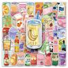 50-Piece Ins Style Fresh Beverage Bottle & Laptop PVC Sticker Set