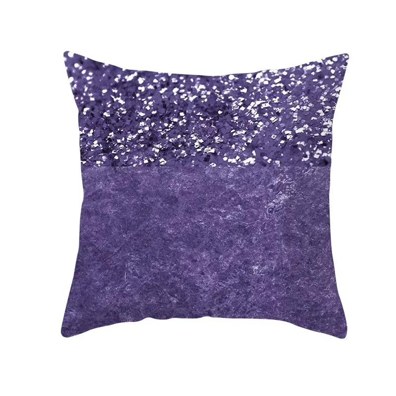 45x45cm Heart Charms Purple Geometric Pillow Case Peach Skin Ins Styles Cushion Cover Marble Aloe Vera Plant Home Decoration