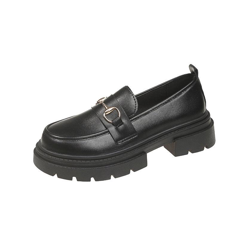 Retro British style small leather shoes women's 2025 spring and autumn new thick-soled versatile Japanese jk shoes black loafers single shoes
