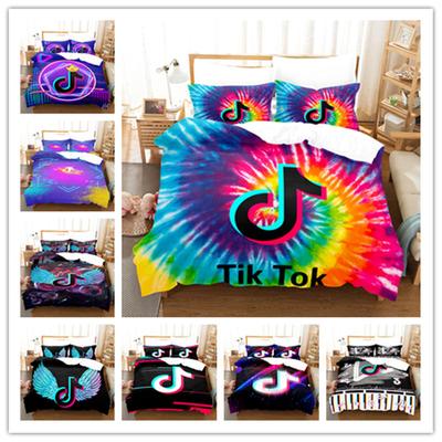 3D Digital Cartoon Printing Bedding Three-Piece Microfiber Duvet Cover
