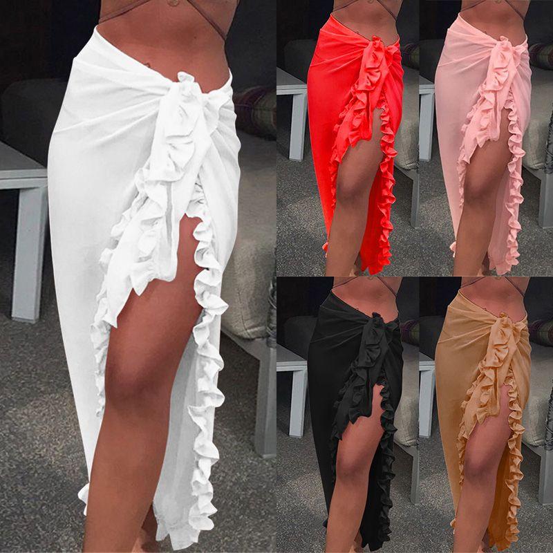 2020cubierta Femenina Chiffon Wrap Falda Playa Bikini