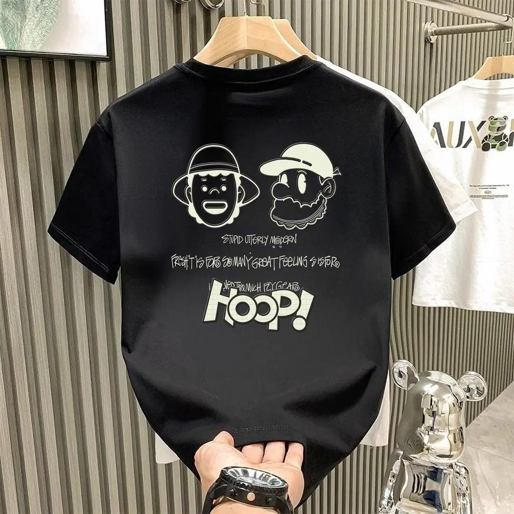 Trendy Brand Short-Sleeved Pure Cotton Men'S Printed T-Shirt Trendy Men'S And Women'S Versatile Round Neck T-Shirt Men'S