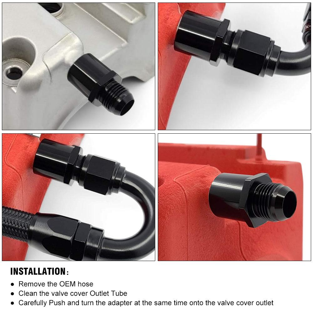 Breather Fitting Adapter 19mm AN10 Valve Cover Vent Outlet K-Swap For Honda Civic Acura Rsx Tsx K20 K24 Aluminium Oil Catch Can