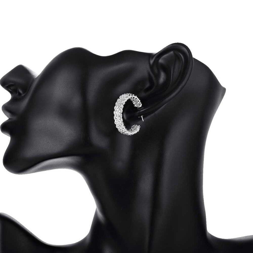Nouvelle Arrivée Mode Argent 925 Bijoux Boucle d'Oreille Ronde Femme Bijoux Boucles d'Oreilles