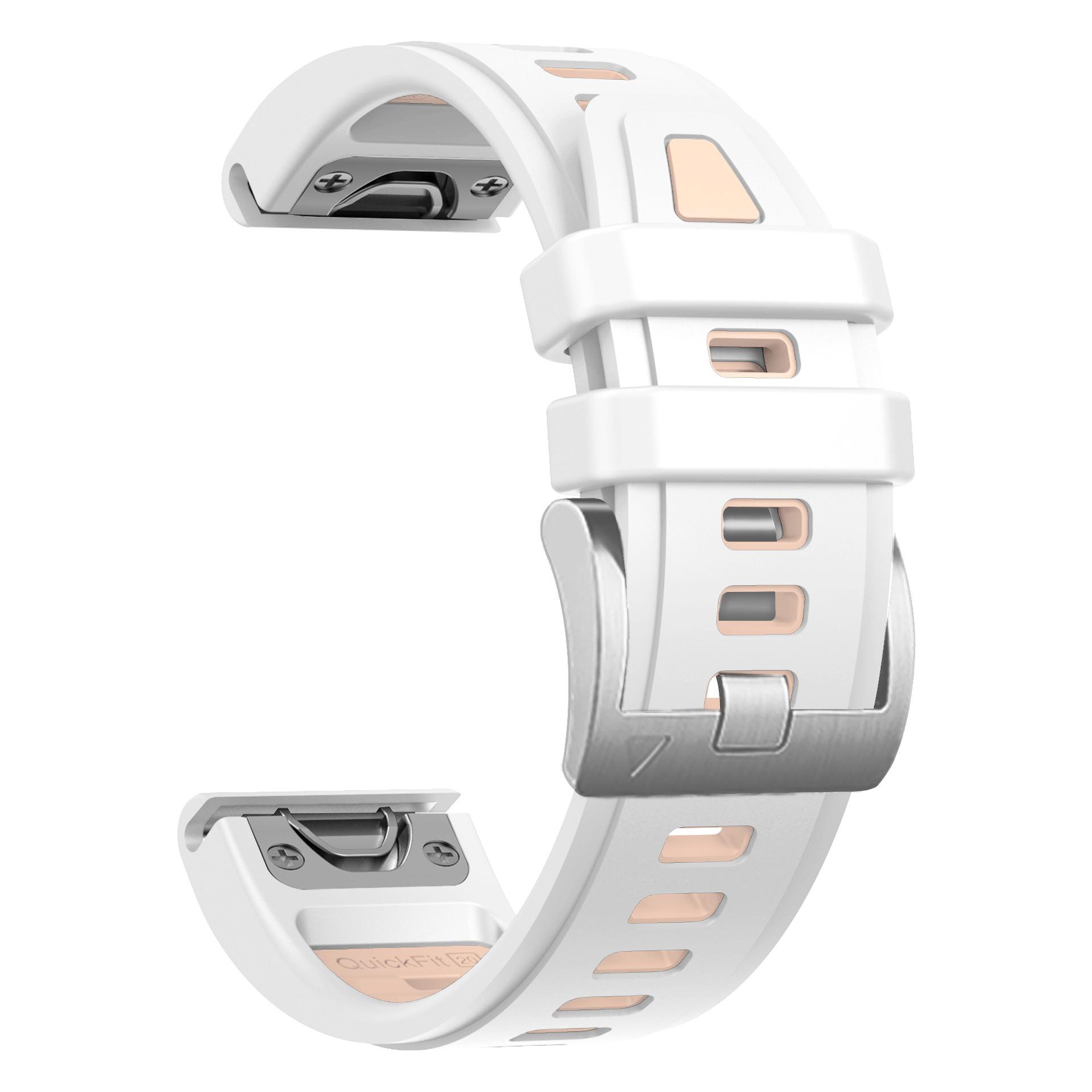 Dual-Color Silicone Quick Release Watch Strap for Garmin Fenix8 & Fenix 7S/6S/5S, 43mm Compatible Quick Release 20mm