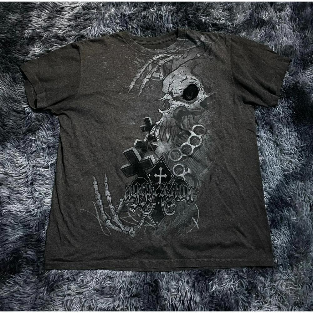 Summer Fashionable Trend Skull Graphic Men's Vintage Streetwear Round Neck T-shirt Outdoor Casual Plus Size Tees Top Women Clothing