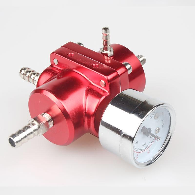 Regulátor tlaku paliva z hliníkové slitiny Univerzální nastavitelný regulátor tlaku paliva FPR s tlakoměrnou hadicí 0-140 psi Nastavitelný