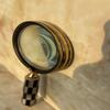Brass Magnifying Glass with Black White Inlay Handle Nautical Desk Decor