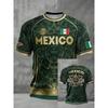 Neues Herren Mexiko Nationalfußballtrikot 3D-Druck Schnelltrocknendes Fußball-T-Shirt Sportliches Trainings-T-Shirt für Fans Spieltag Tägliches Tragen