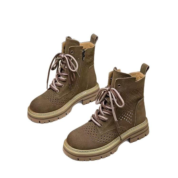 Explosive hollow inner heightening Martin boots spring and summer thin breathable thick bottom versatile niche British style small outdoor