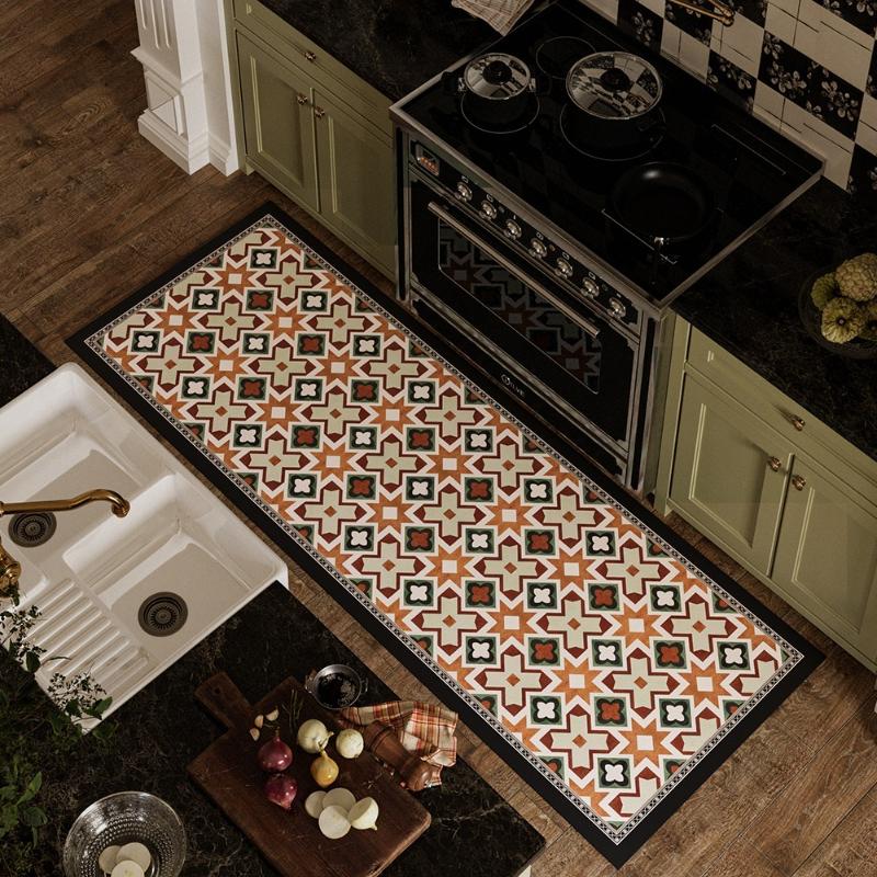 

Kitchen Floor Mat Absorbent Oil Floor Mats Retro Diatom Mud Pvc Carpet Washable Non-Slip Foot Rugs Home Decoration 1pc 50x80cm