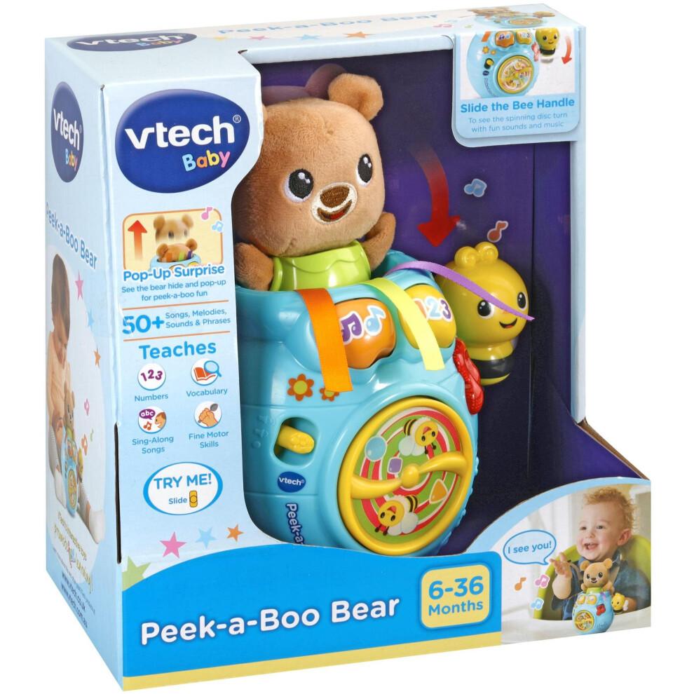 Vtech Baby Peek-a-Boo Bear In Honey Pot Soft Toy With Music, Songs and Fun Phrases