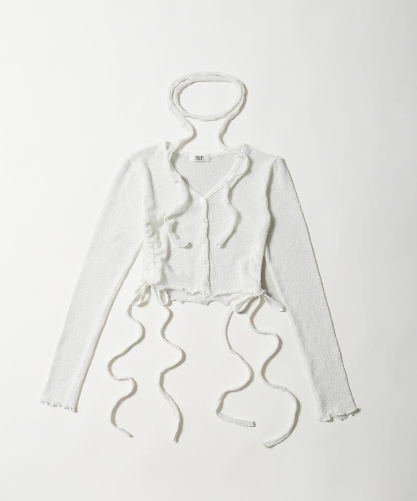 WEGO PHILLY Cardigan and Choker Drawstring White Set, Cardigan, Women's,