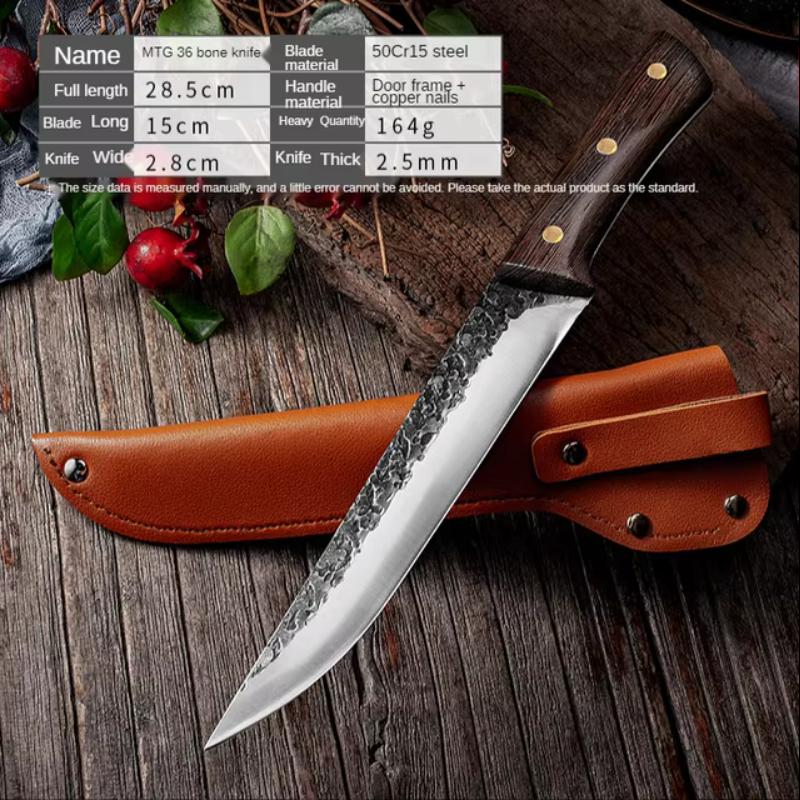 Kovaný vykosťovací nůž Sada Ručně kovaný kuchařský nůž Profesionální kuchyňské nože Nůž na porážku masa Řeznický nůž Kuchařské nástroje