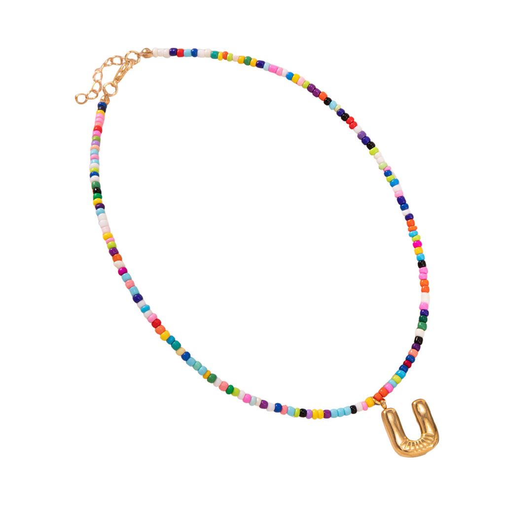 Colorful Initial Necklaces Christmas Gifts for Girls Grandkids Teenage Birthday Gifts, Gold Letter Pendent Necklace Jewelry