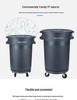 Large Round Wheeled Trash Can with Lid for Outdoor or Kitchen Use