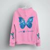 2026 Farfalla Blu Donna Uomo Casual Street con Cappuccio Manica Lunga Amante delle Farfalle Regali Streetwear Moda Tendenza Farfalla Felpa Unisex