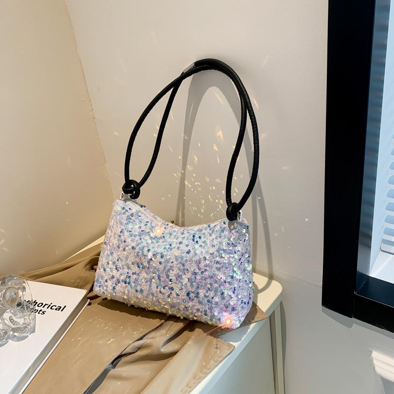 Sequin Fashion Shoulder Bag Women's 2025 Spring New Versatile Ins Underarm Bag Dumpling Bag Casual Bag