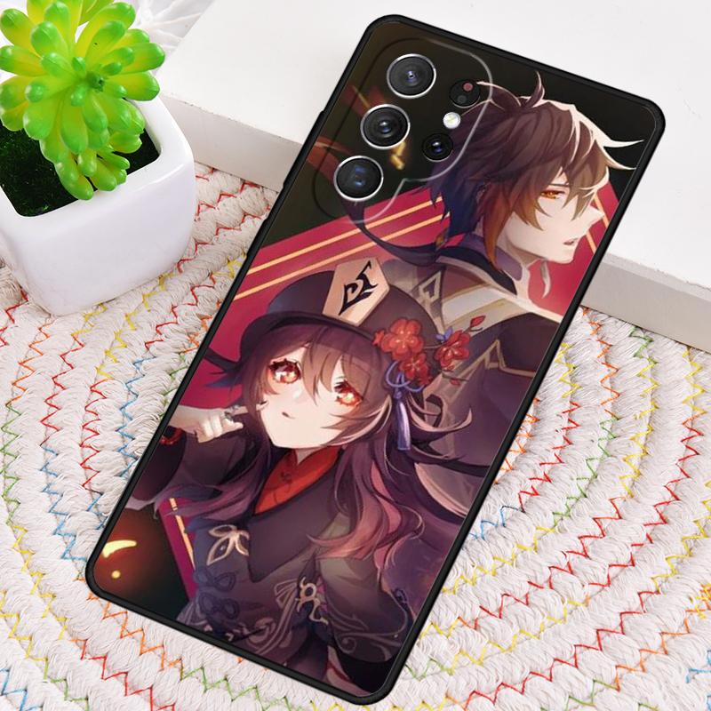 Genshin Impact Hu Tao Ghost Silicone Phone Case For Samsung Galaxy note 10 pro S26 S25 S24 S23 S22 S21 Plus S25Ultra Capa Cover