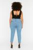 Women's Style Plus Size Light Blue Ripped Detailed High Waist Skinny Jeans
