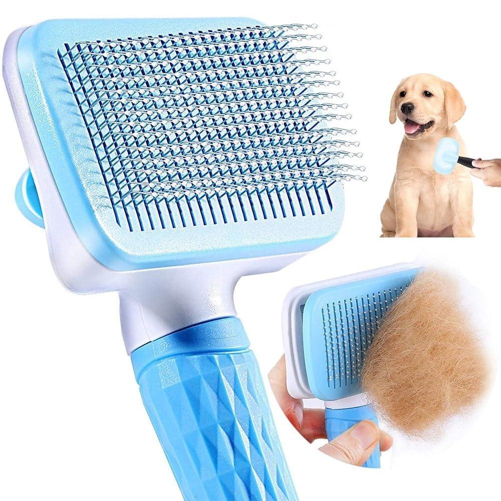 Self Cleaning Pet Dog Cat Slicker Brush Grooming For Medium And Long Hair Pets