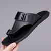 Fashion Non-Slip Casual Leather Mens Slippers Fashion Sandals Lightweight Male Half Drag Quick Dry Men Flip Flops Outdoor Beach Shoes
