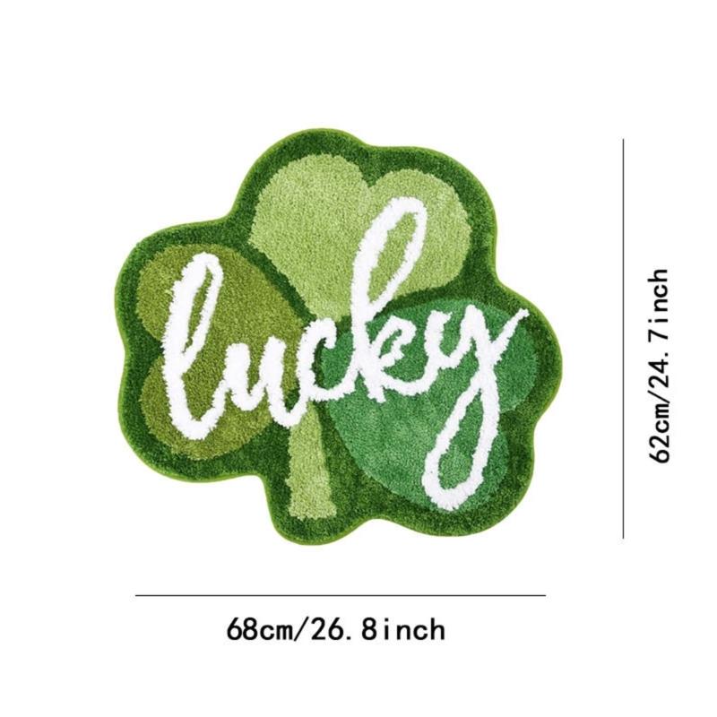 Patricks Day Front Porch Rugs Welcome Mat Lucky Clovers Door Mat Home Decor Bathroom Mat Door Carpet Indoor Outdoor Decor