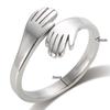 JOVO LOVE Vintage Love Hugging Hands Rings Stainless Steel CopperColor For Women Men Couple Finger Ring Lover Jewelry Gifts New
