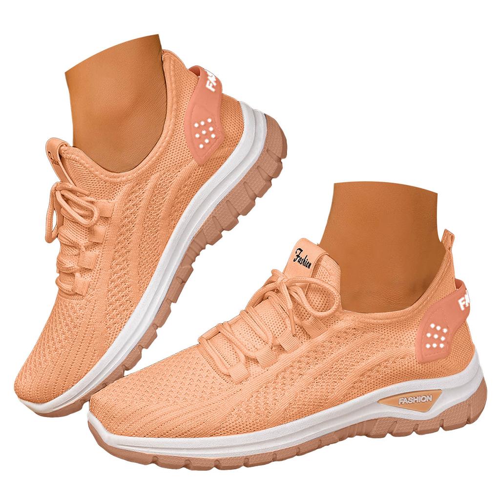 Sneaker Wedge Heels for Women Women's Mesh Breathable Lightweight Shoes Fashion Casual Lace Up Soft Sole Womens Shoes Slip on