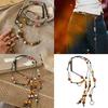 Bohemian Bead Waist Rope Belt Adjustable Wood Bead Braided Waist Chain Belt for Dresses Jeans Women Travel Accessories