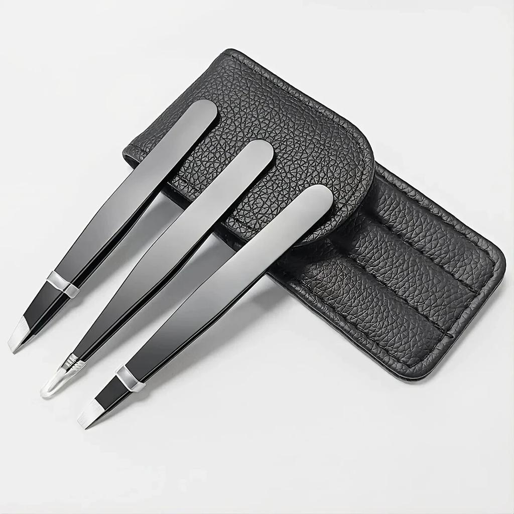 Tweezers Set 3-4pcs Stainless Steel Eyebrow Precision Sharp Tip Tweezers for Body Ingrown and Facial Hair Removal