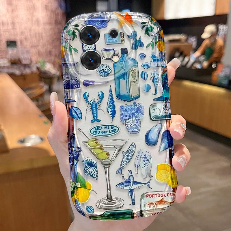 

Lemon Cocktail Case for Xiaomi Redmi Note 14 13 12 11 10 Pro Plus 5G 9 14C 13C 4G 12C 10C 10S A2 A1 Shockproof Silicone Cover Redmi Note 12 Pro 4G