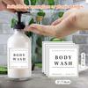 TESWEY 12PCS Bathroom Organization Labels, Waterproof Soap Dispenser Label Stickers for Glass/Plastic Bottles, Removable Cleaning Labels for Body