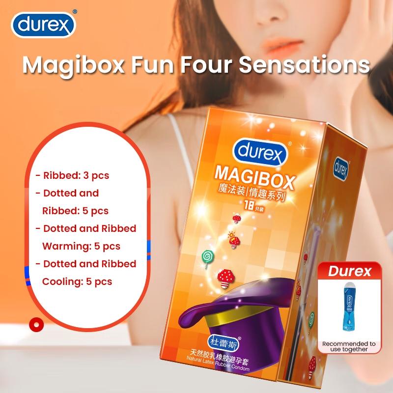 Durex Magibox Fun Series Condoms of 18pcs(5xDotted & Ribbed+5xDotted & Ribbed Warming+5xDotted & Ribbed Cooling+3xRibbed Condoms)