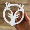 Silicone Mould for Circular Elk Pendant Making Handmade Christmas Themed Decoration Mould Holiday Wall Hangings Mould