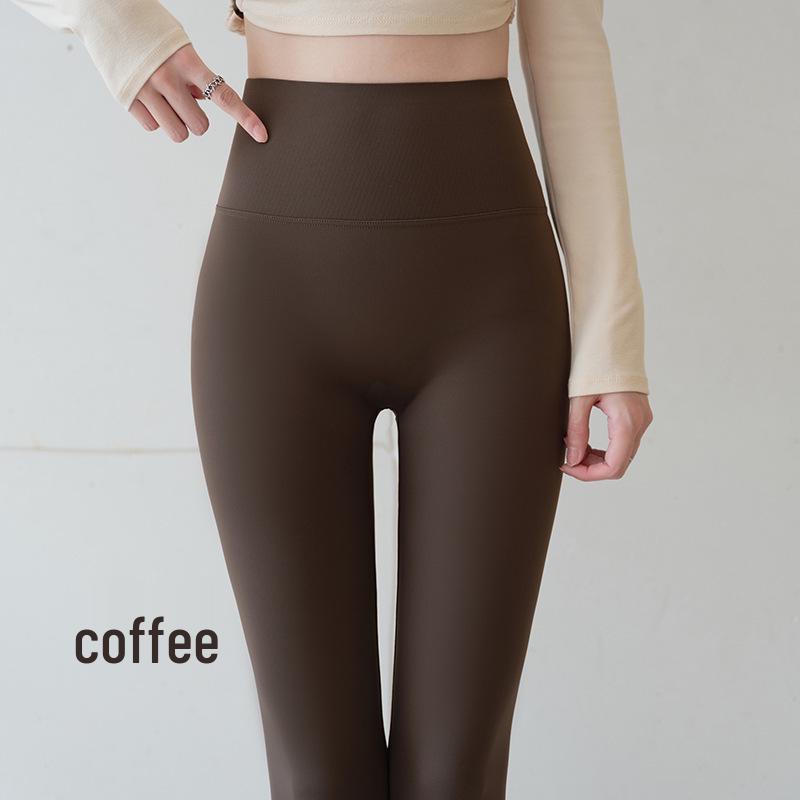 High-Waisted Cashmere Silk Yoga Pants with Tummy Control - Seamless Shark Skin Outerwear for Autumn/Winter 2025.
