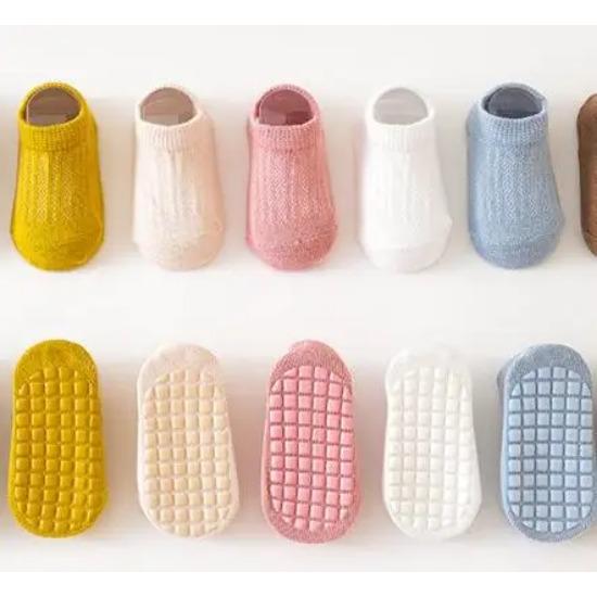 5 Paar Frühling Sommer Neugeborenen Babysocken Einfarbig Säugling Baby Bodensocken Weiche Baumwolle Anti-Rutsch Bootssocken Für Mädchen Jungen 0-5
