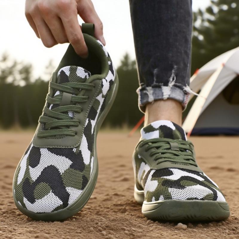Wide Toe Men's Shoes Fashion Camouflage Breathable Causal Running Shoes Outdoor Off-road Minimalist Walking Shoes Sneakers Men