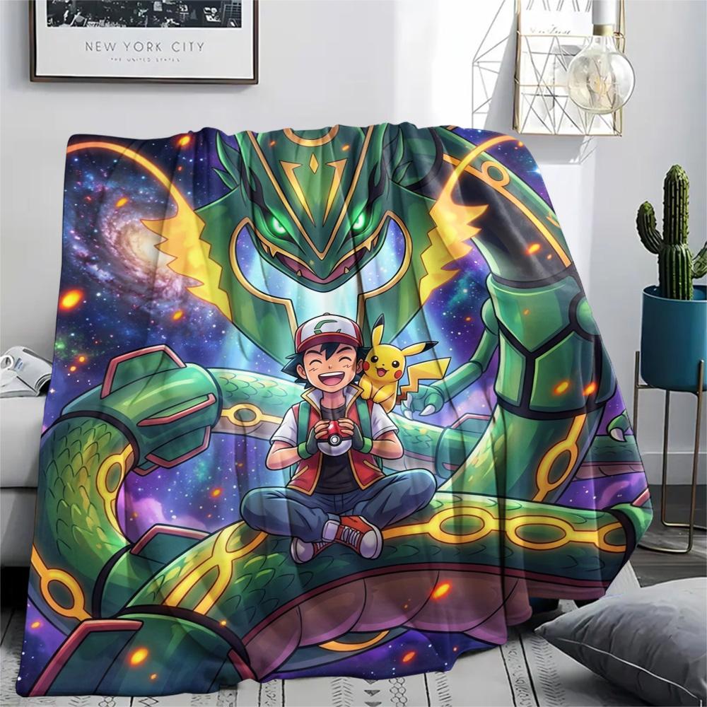Pokemon Print Flannel Blanket, Ultra Soft High Quality All Seasons Warm Throw, Home Decor Cozy Blanket, Perfect Christmas Gift